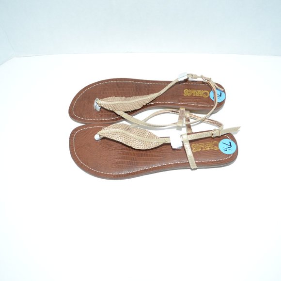 NWT Carlos Santana Gold Rhinestone Sandals 7.5 - Picture 3 of 8